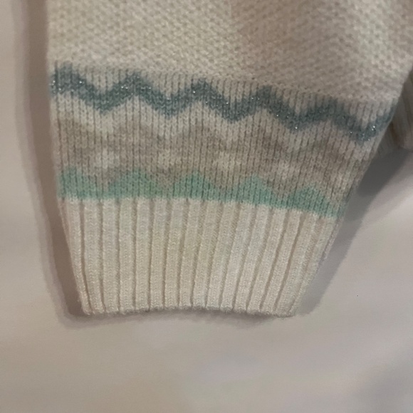 525 Women's Super Soft Crewneck Pullover Lurex Fairisle Sweater - Aqua Combo XL - Picture 6 of 11
